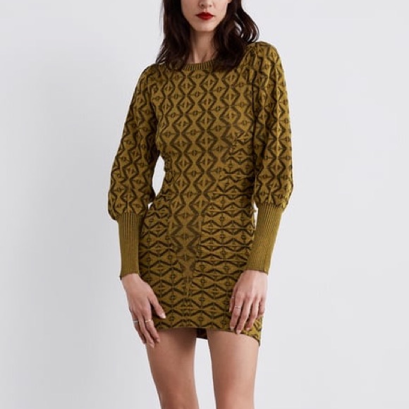 zara yellow knit dress